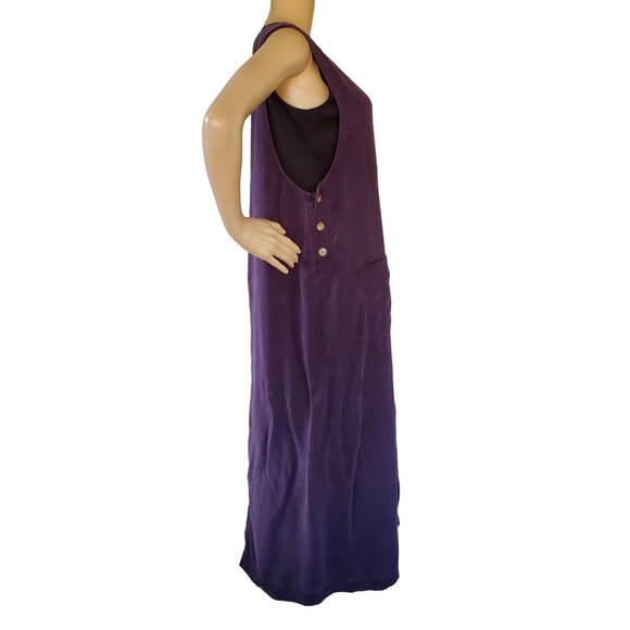 Talbots Y2K Women's XL Purple Jumper Dress Maxi Side Button Pocket Roomy Casual - Picture 6 of 12